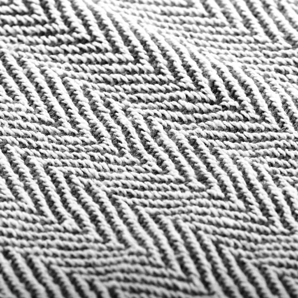 vidaXL Throw Cotton Herringbone 125x150 cm Navy Blue