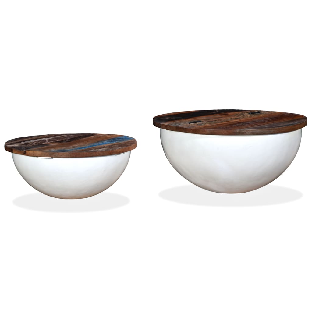 vidaXL Coffee Table | Set of 2 | Multicolour | Solid Reclaimed Wood | Small