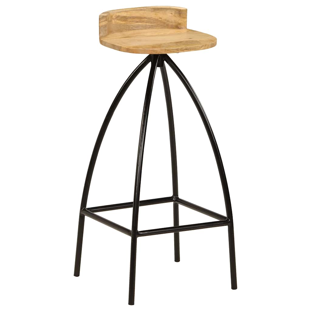 vidaXL Bar Stools 2 pcs Solid Mango Wood