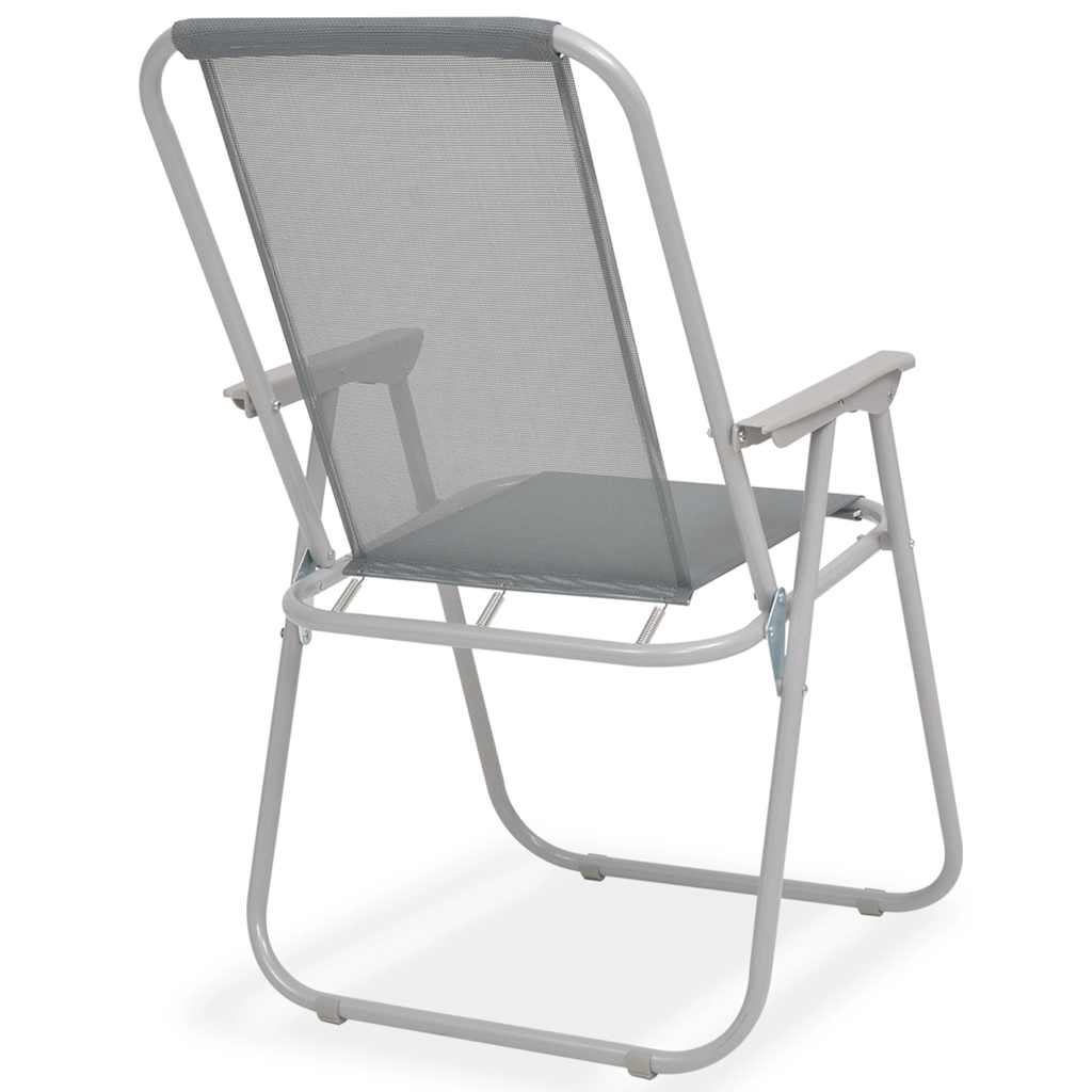 43786 vidaXL 8 Piece Outdoor Dining Set Steel and Textilene Grey