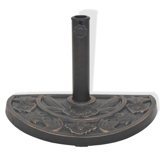 43655 vidaXL Parasol Base Resin Half Round Bronze 9 kg