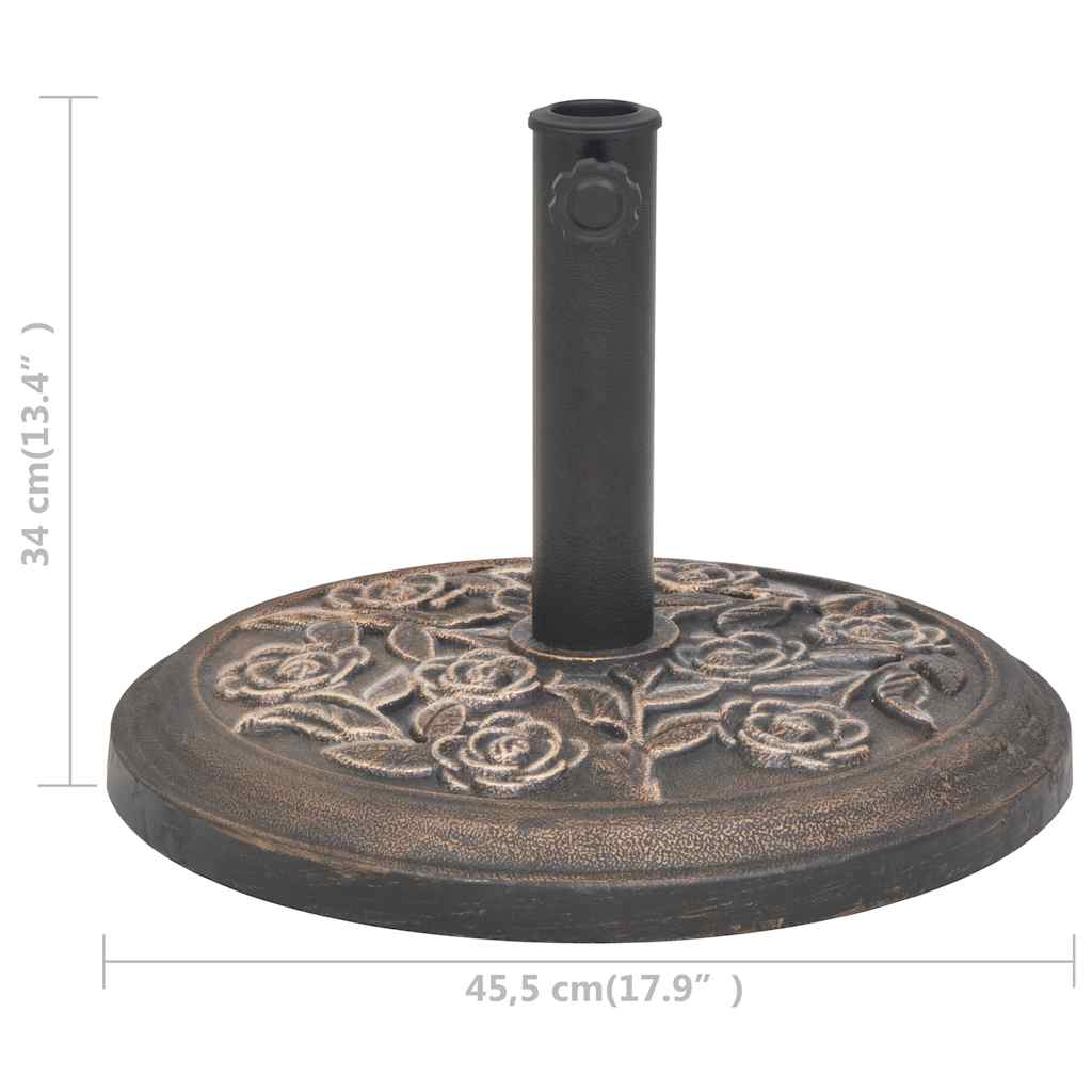 43656 vidaXL Parasol Base Resin Round Bronze 9 kg
