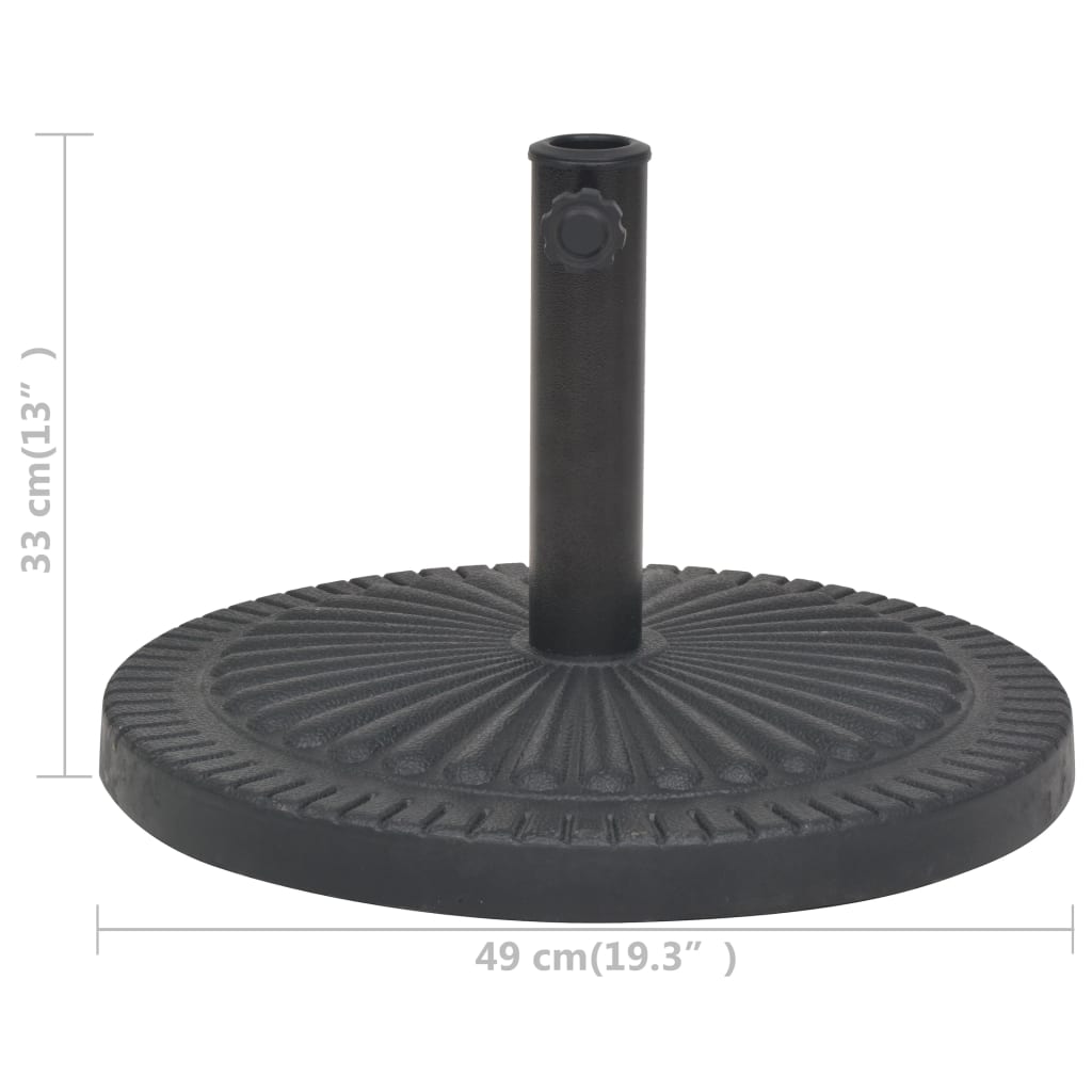 43657 vidaXL Parasol Base Resin Round Black 14 kg