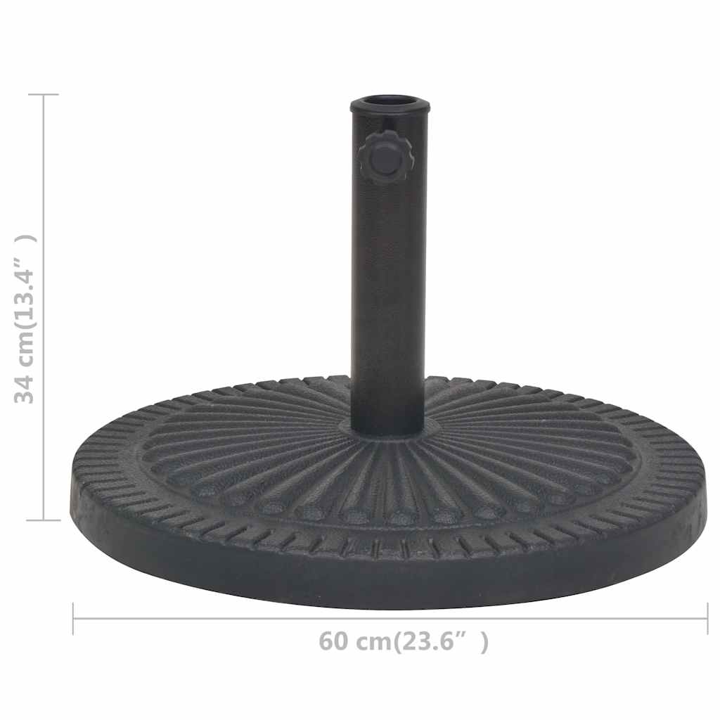 43658 vidaXL Parasol Base Resin Round Black 29 kg