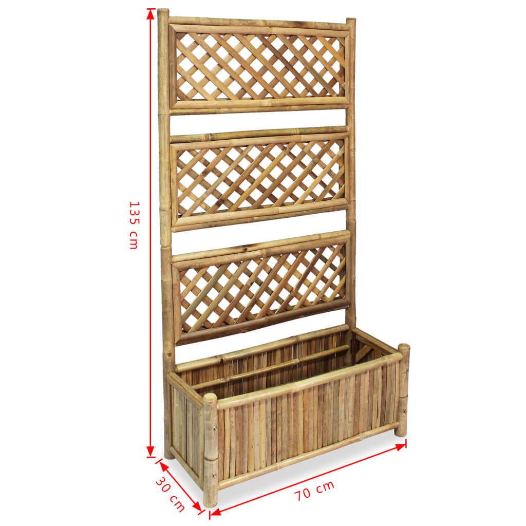 vidaXL Garden Raised Bed with Trellis Bamboo 70 cm