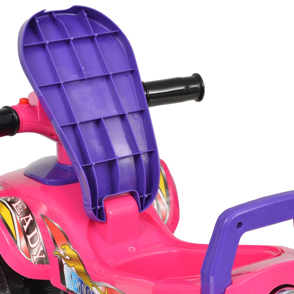 10141 vidaXL Children's Ride-on ATV with Sound and Light Pink and Purple