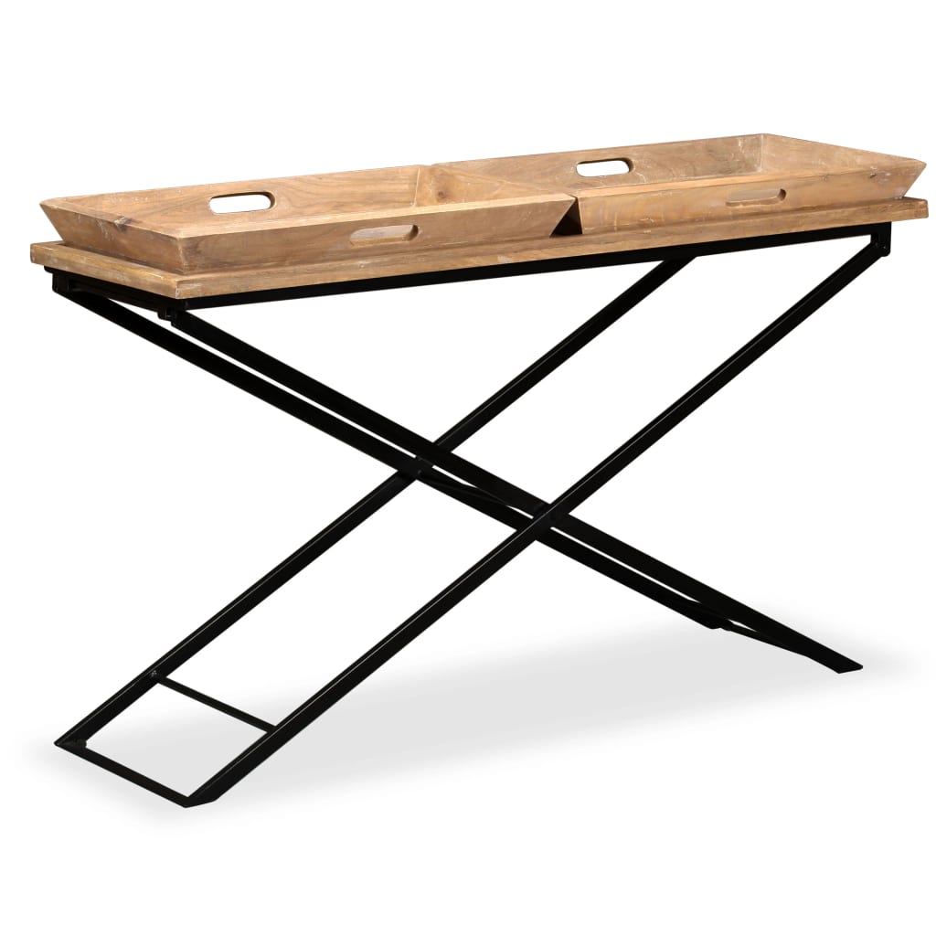 vidaXL Console Table Solid Mango Wood 130x40x80 cm
