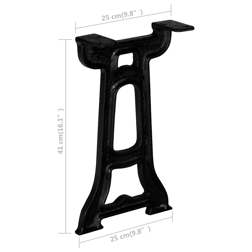 245425 vidaXL Bench Legs 2 pcs Y-Frame Cast Iron