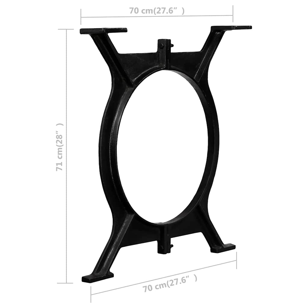 vidaXL Dining Table Leg | Set of 2 | Black | Solid cast iron | Medium | Durable