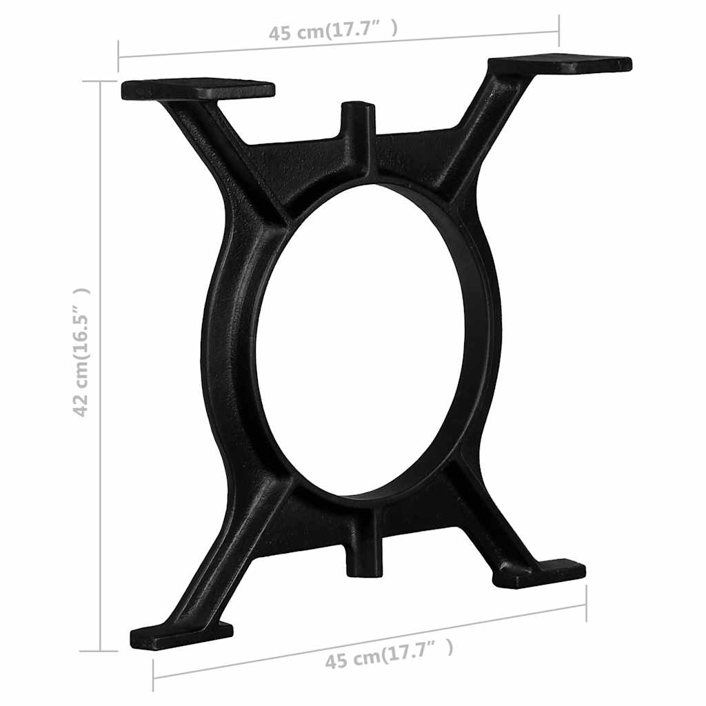 vidaXL Coffee Table Leg | Set of 2 | Black | Cast Iron | Medium