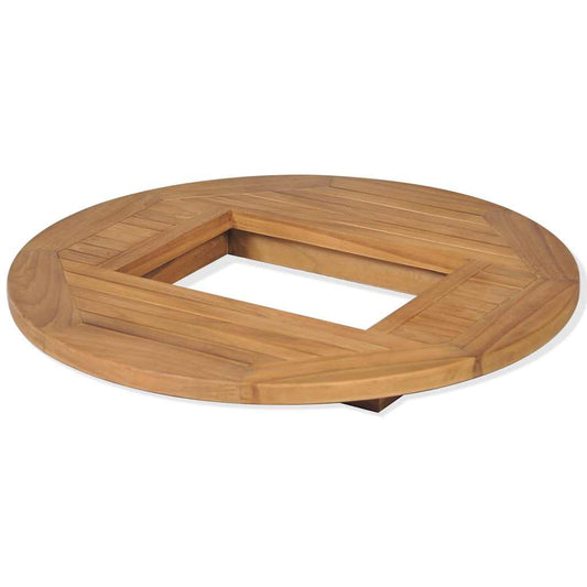 vidaXL Table Top | Brown | Teak hardwood | Medium | Stackable | Tabletop | Round