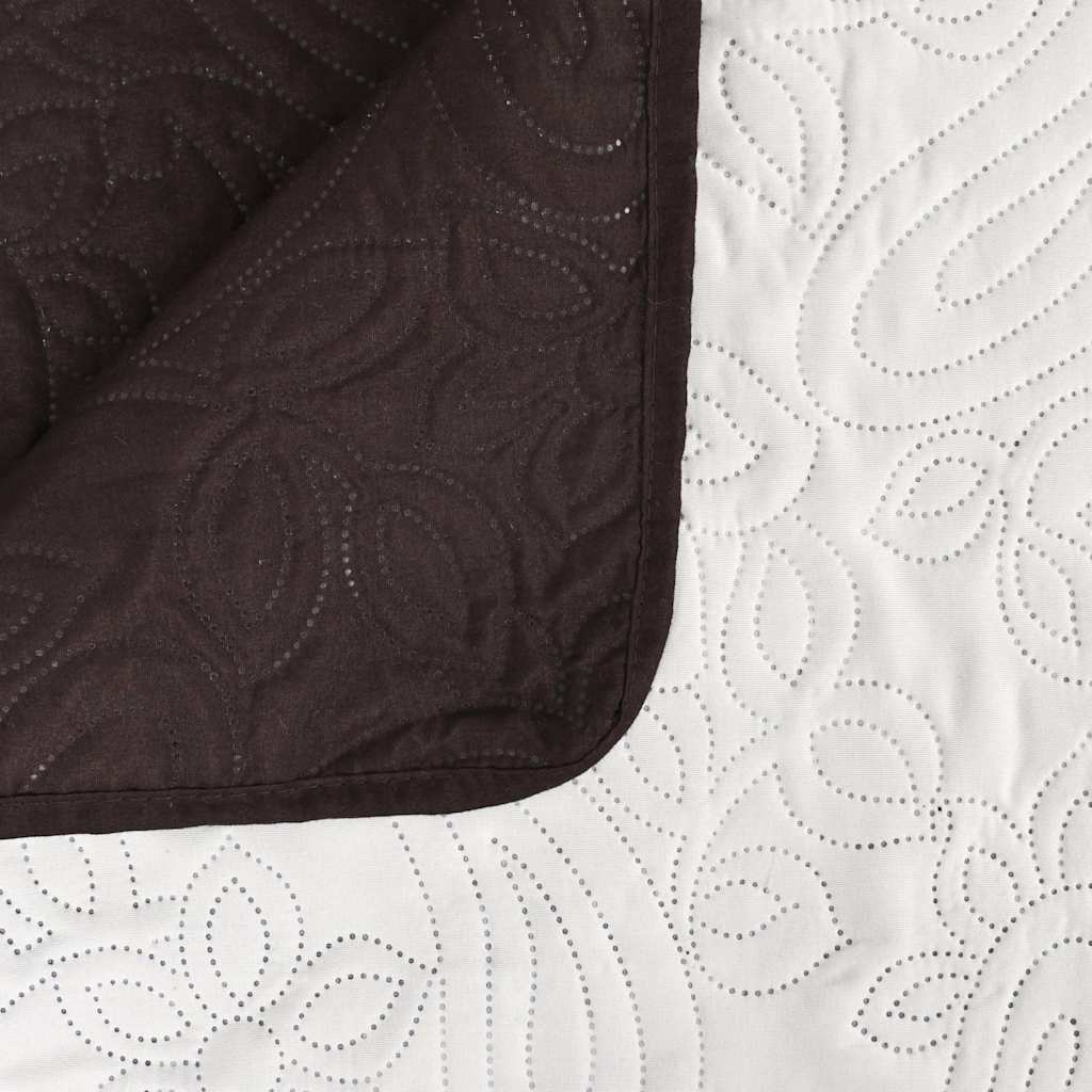 132964 vidaXL Double-sided Quilted Bedspread 230x260 cm Cream and Brown