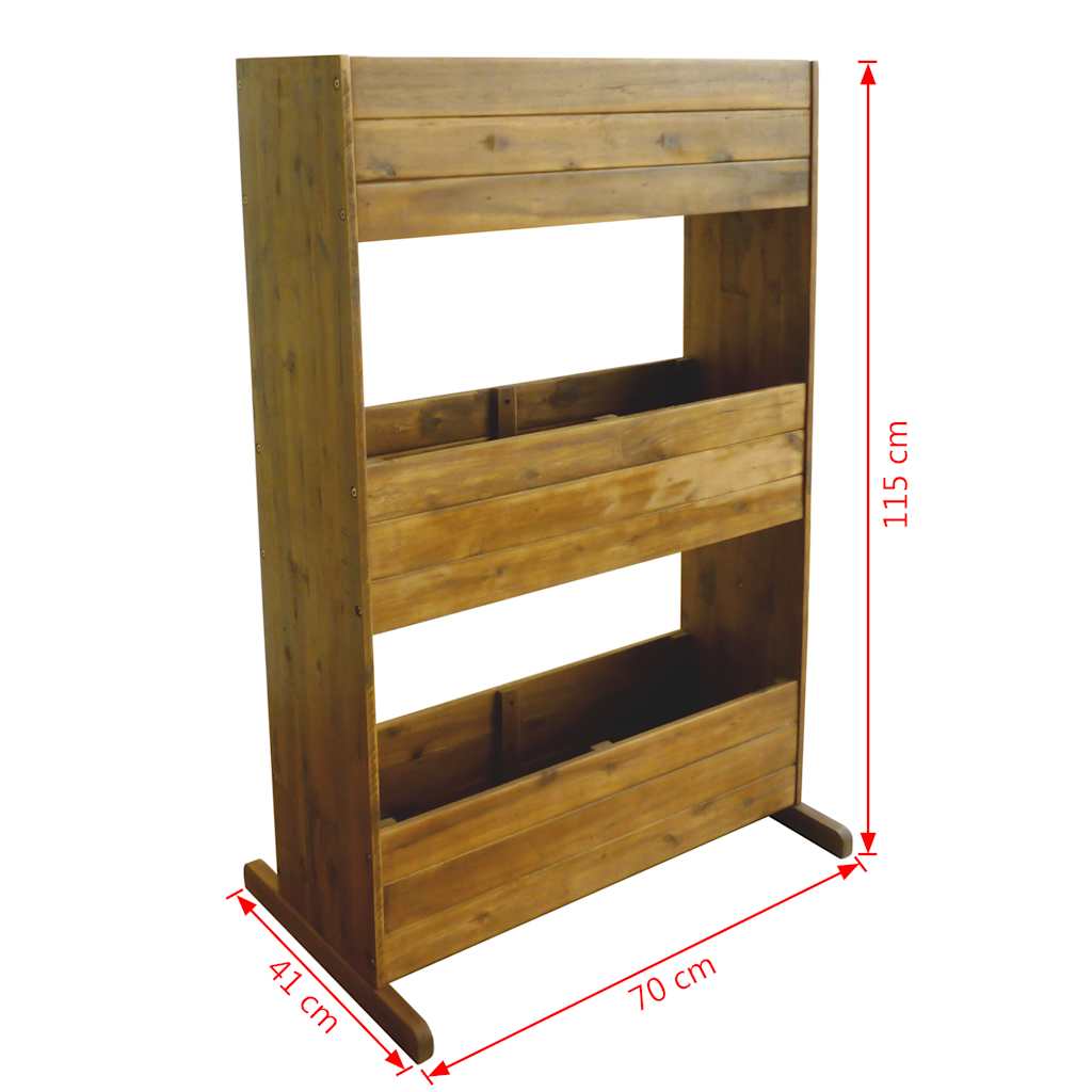 43792 vidaXL 3-Tier Garden Raised Bed Solid Acacia Wood