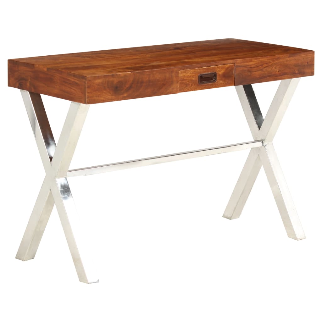 vidaXL Desk Solid Acacia Wood Honey Finish 110x50x76 cm