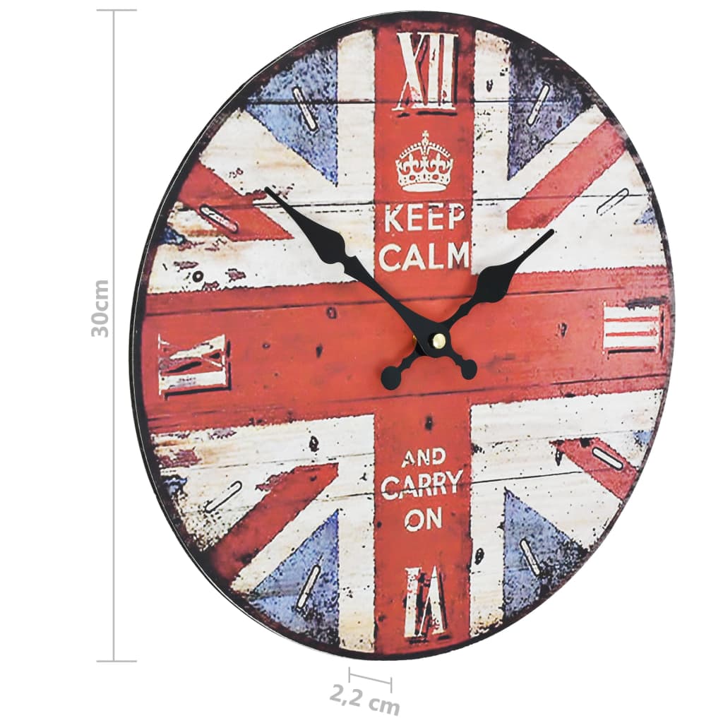 vidaXL Vintage Wall Clock UK 30 cm