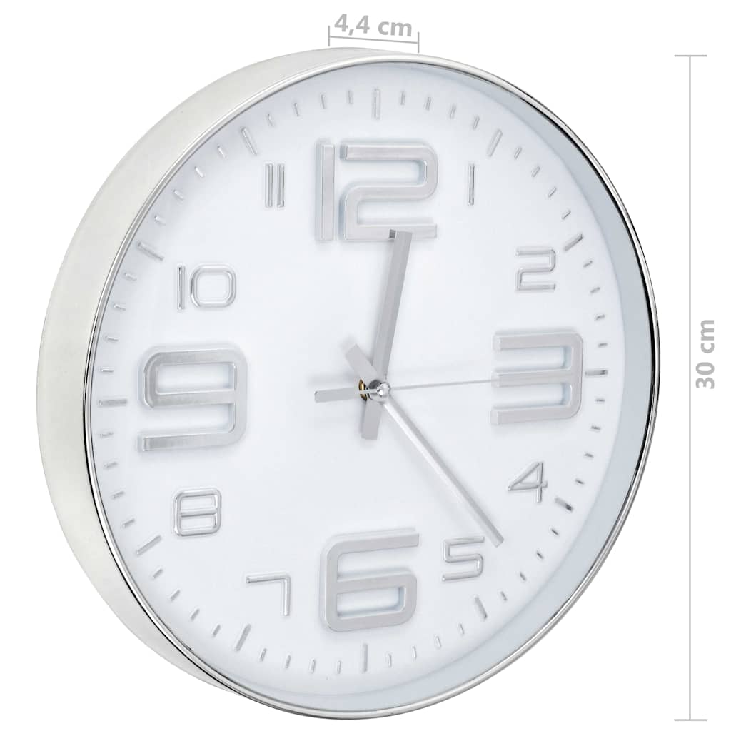 50632 vidaXL Wall Clock 30 cm Silver