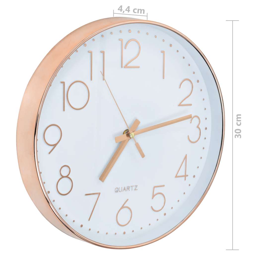 50633 vidaXL Wall Clock 30 cm Rose Gold