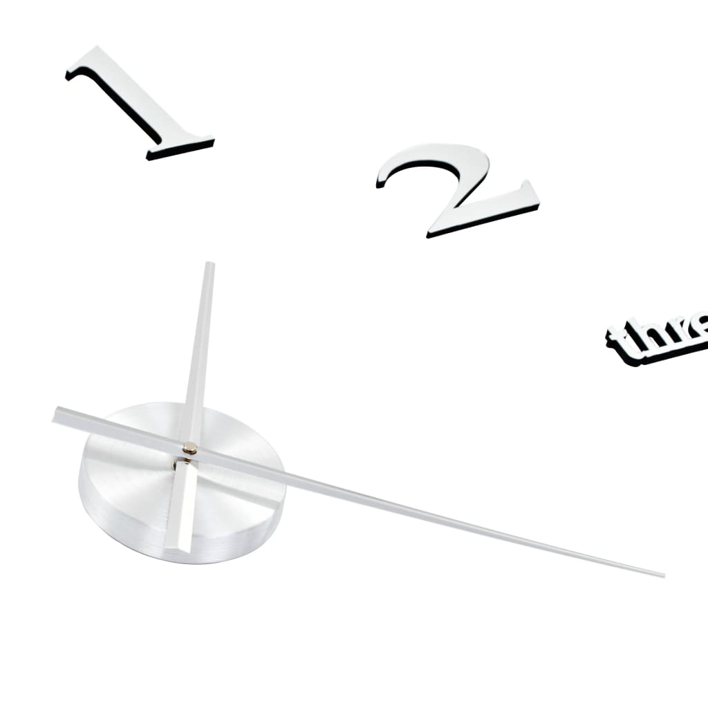 vidaXL 3D Wall Clock Modern Design 100 cm XXL Silver