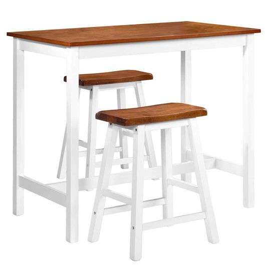 245547 vidaXL Bar Table and Stool Set 3 Pieces Solid Wood