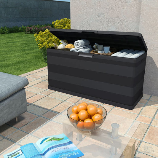 vidaXL Garden Storage Box Black 117x45x56 cm