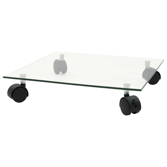 245690 vidaXL Plant Rollers 2 pcs Tempered Glass 35x35 cm Square
