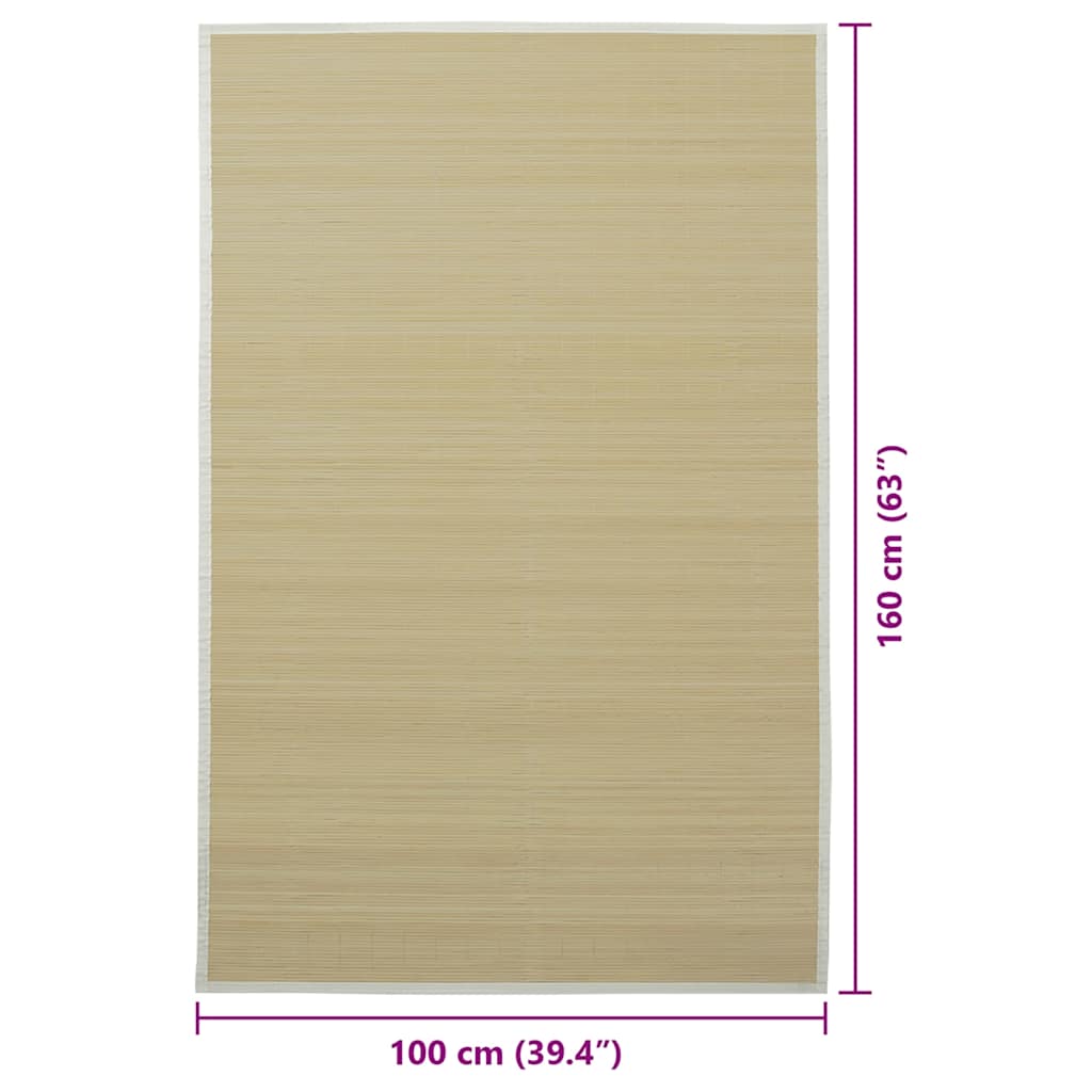 245820 vidaXL Rug Bamboo 100x160 cm Natural