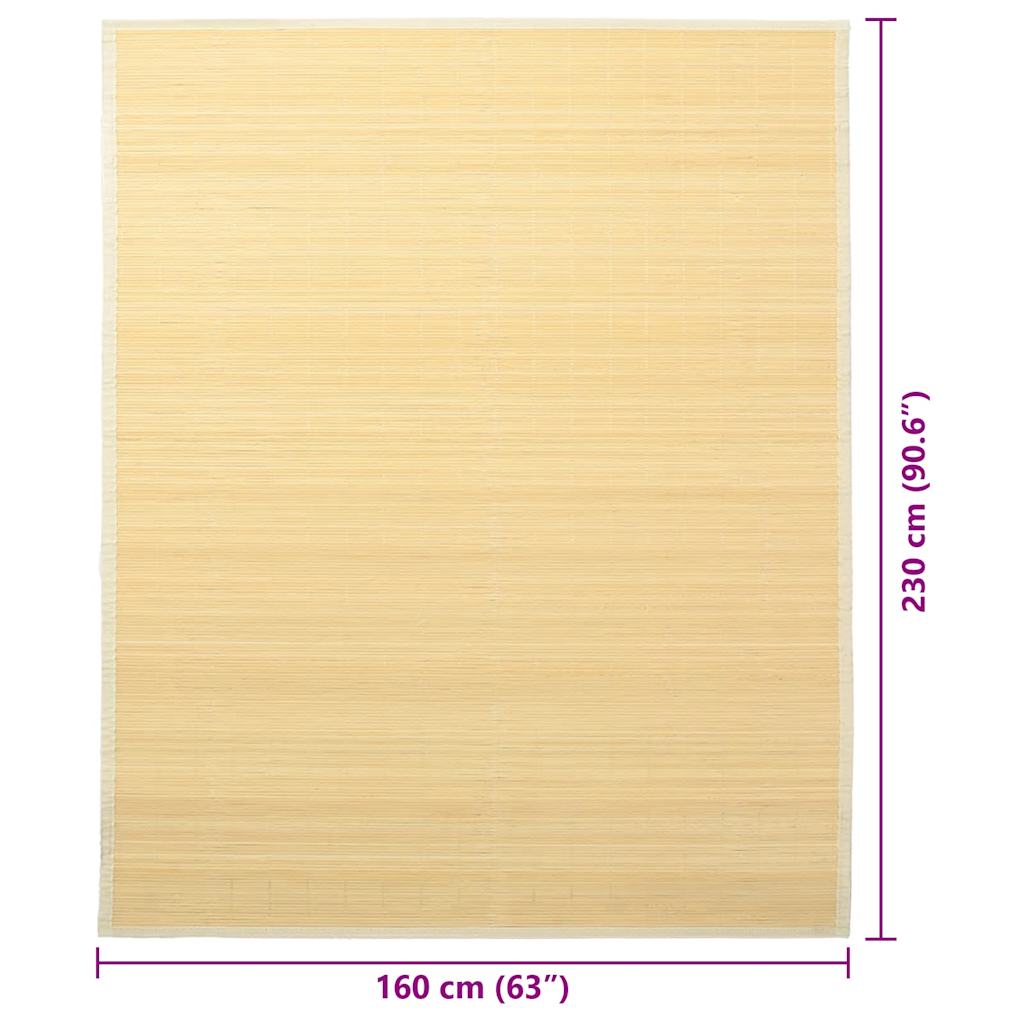 vidaXL Rug Bamboo 160x230 cm Natural