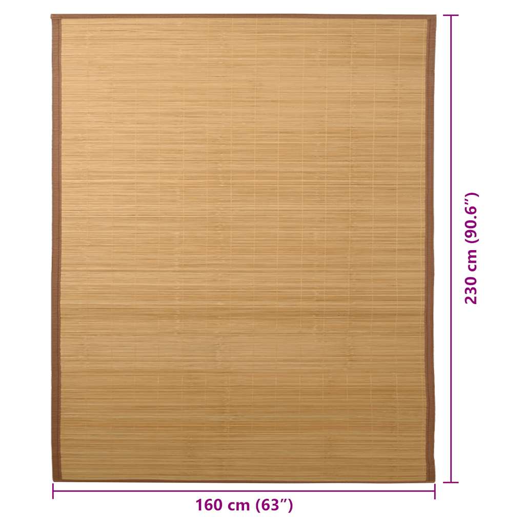 245823 vidaXL Rug Bamboo 160x230 cm Brown