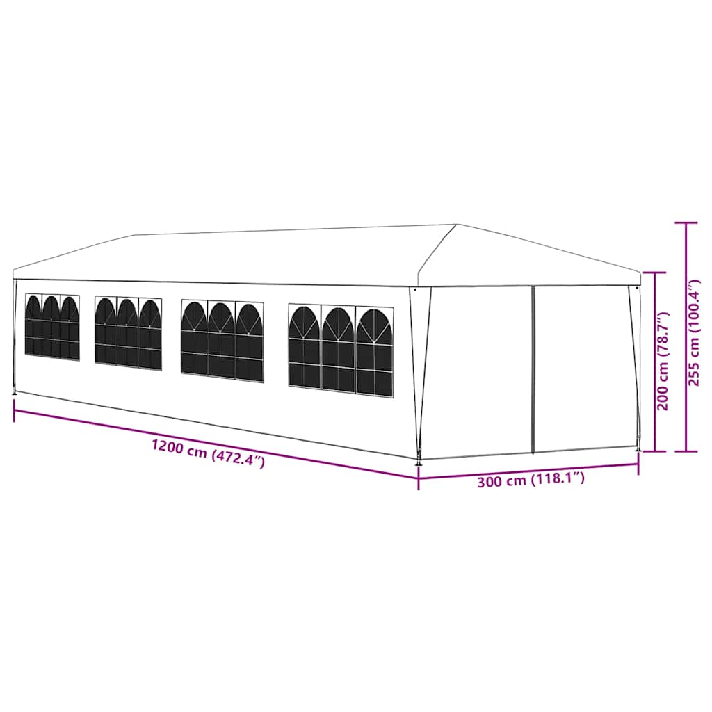 vidaXL Garden Marquee | Blue | Polyethylene | Large | Water-resistant materials