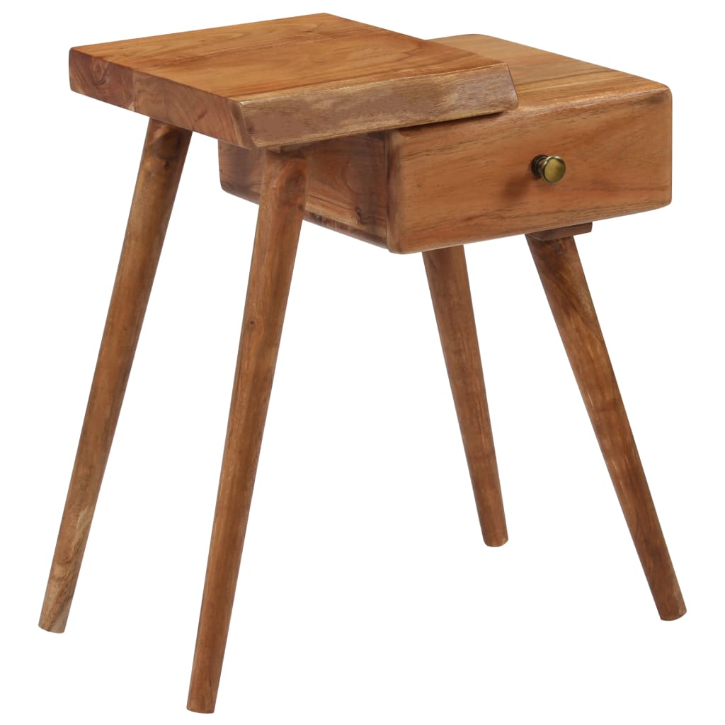 vidaXL Bedside Table | Natural wood colour | Solid Acacia Wood | 45x32x55 cm