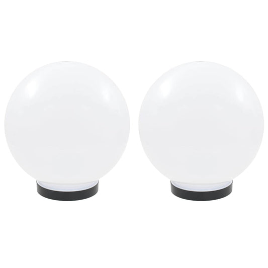 50655 vidaXL LED Bowl Lamps 2 pcs Spherical 25 cm PMMA
