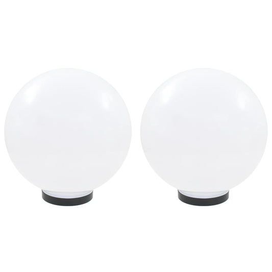 50656 vidaXL LED Bowl Lamps 2 pcs Spherical 30 cm PMMA