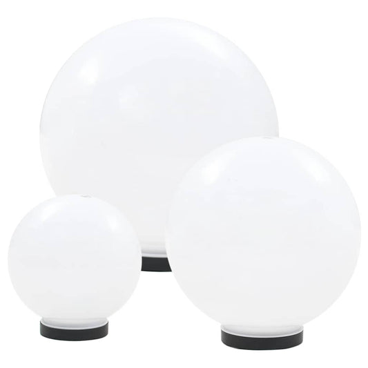 50659 vidaXL LED Bowl Lamp Set 3 Pieces Spherical 20/30/40 cm PMMA