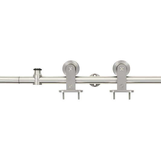 142825 vidaXL Sliding Door Hardware Kit 183 cm Stainless Steel Silver