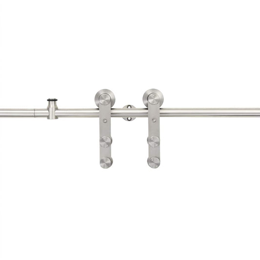 142826 vidaXL Sliding Door Hardware Kit 183 cm Stainless Steel Silver