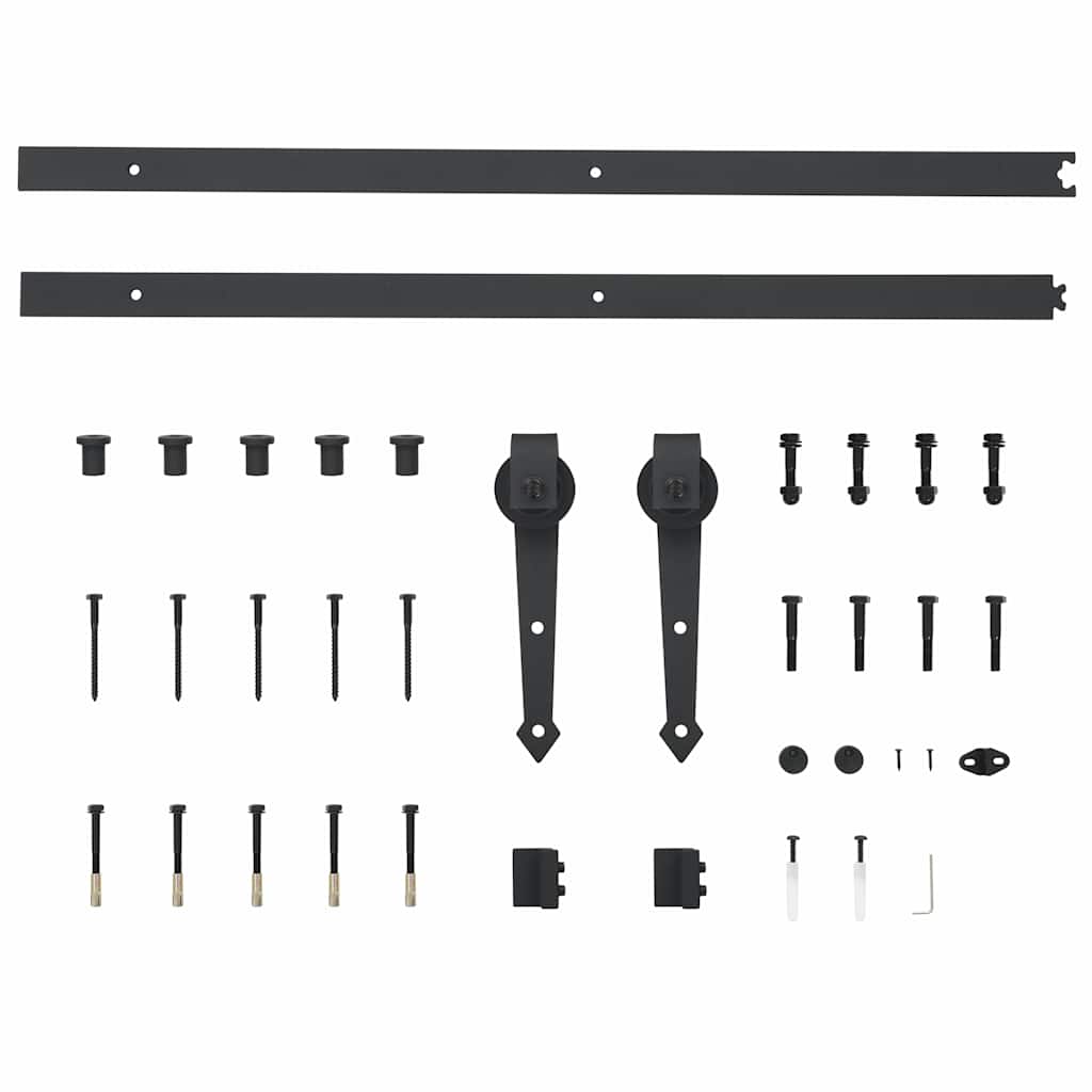 vidaXL Sliding Door Hardware Kit 183 cm Steel Black
