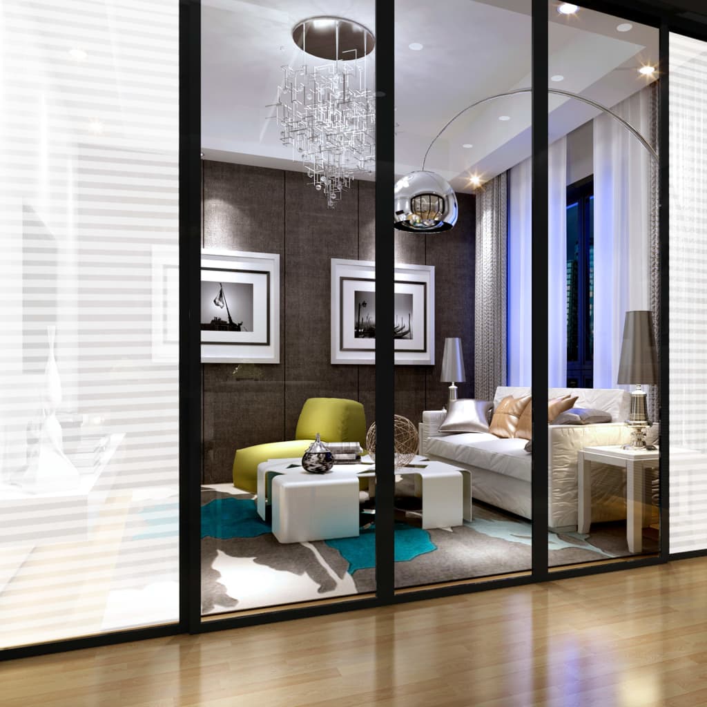 vidaXL Window Film Frosted Stripes Design 0.9x10 m PVC