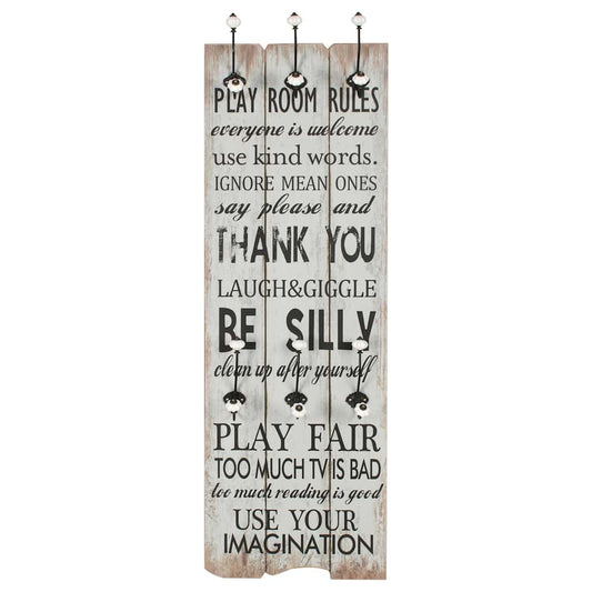 vidaXL Wall-mounted Coat Rack with 6 Hooks 120x40 cm "THANK YOU