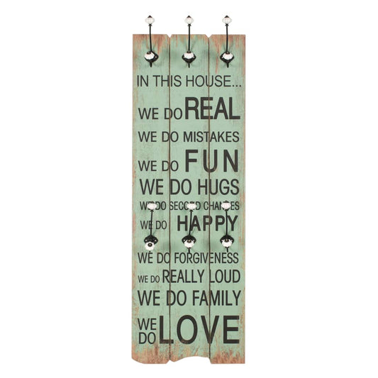 vidaXL Wall-mounted Coat Rack with 6 Hooks 120x40 cm "HAPPY LOVE