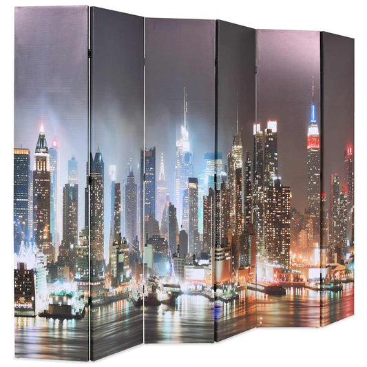 vidaXL Folding Room Divider 228x170 cm New York by Night
