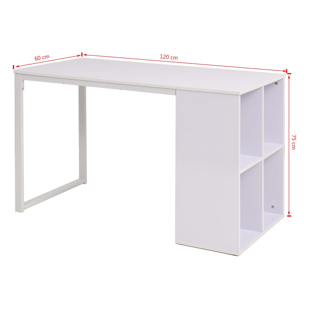 245721 vidaXL Writing Desk 120x60x75 cm White