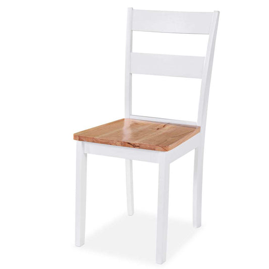 vidaXL Dining Chairs 6 pcs White Solid Rubber Wood