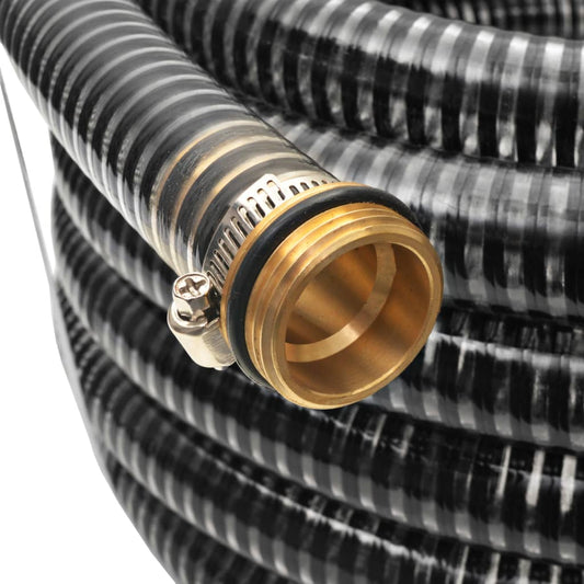 142892 vidaXL Suction Hose with Brass Connectors 15 m 25 mm Black