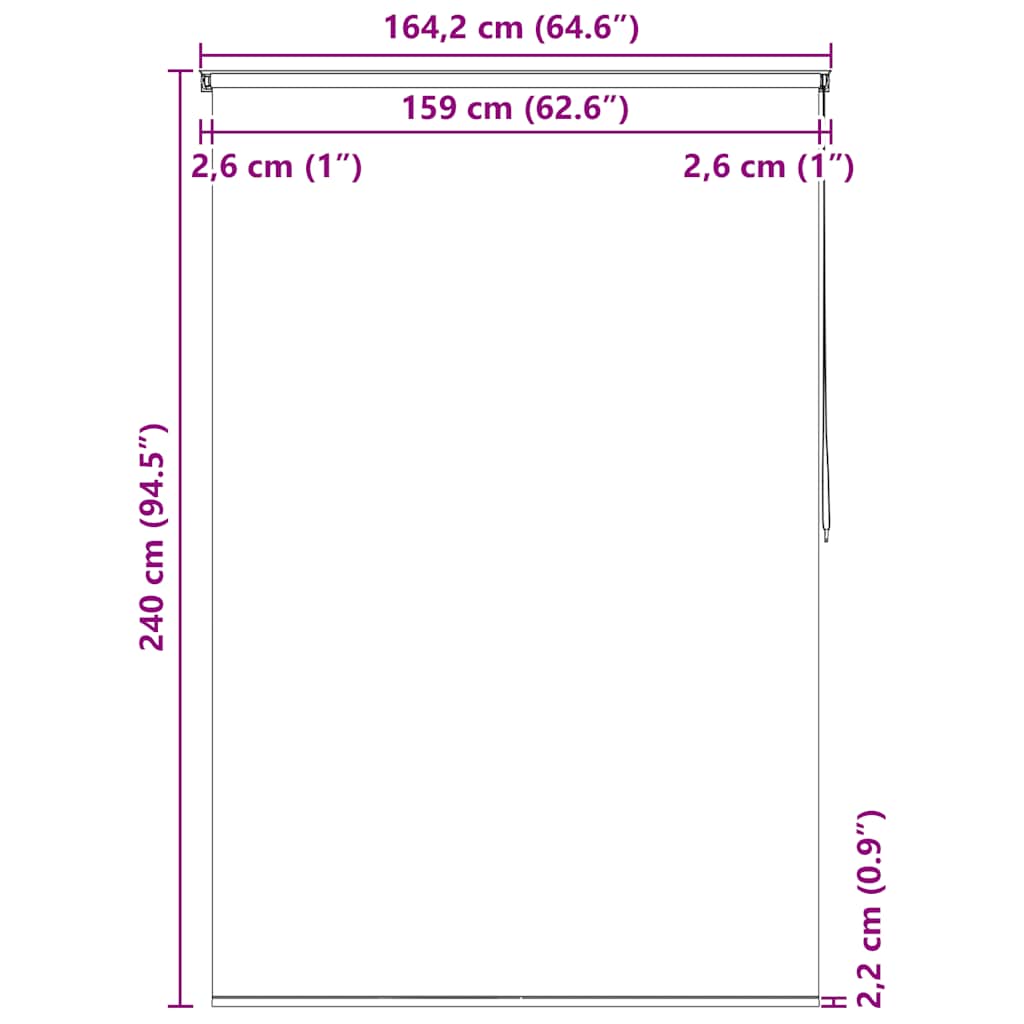 vidaXL Shower Roller Blind 160x240 cm Square