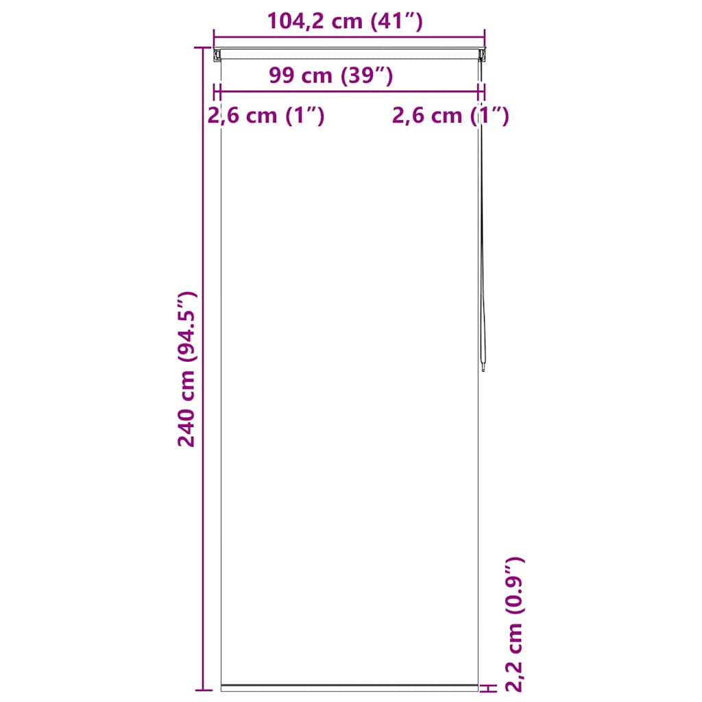 142854 vidaXL Shower Roller Blind 100x240 cm Circle