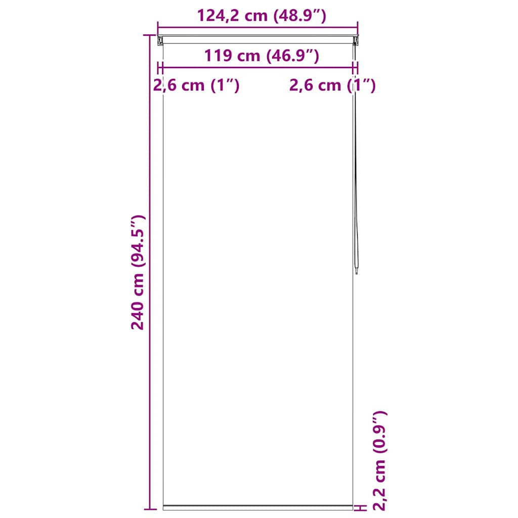 142873 vidaXL Shower Roller Blind 120x240 cm Splash