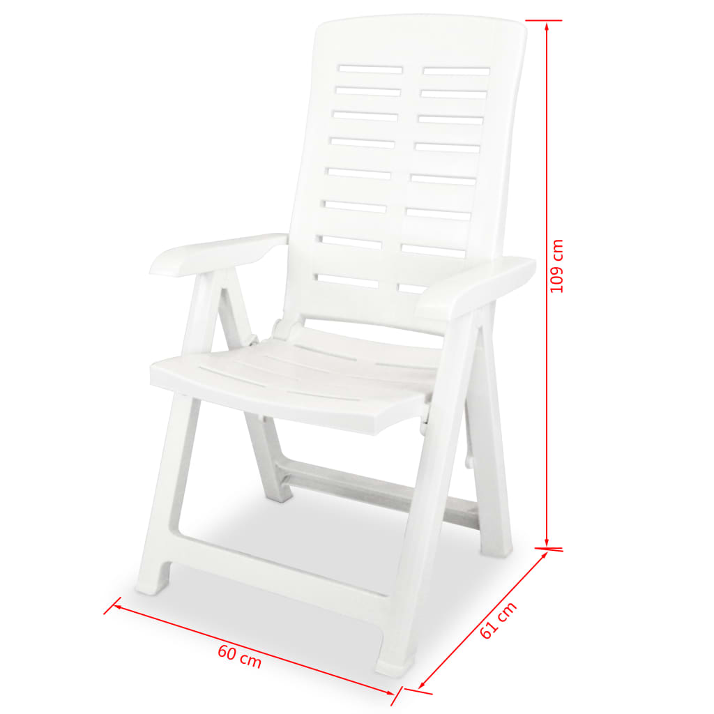 vidaXL 3 Piece Bistro Set Plastic White