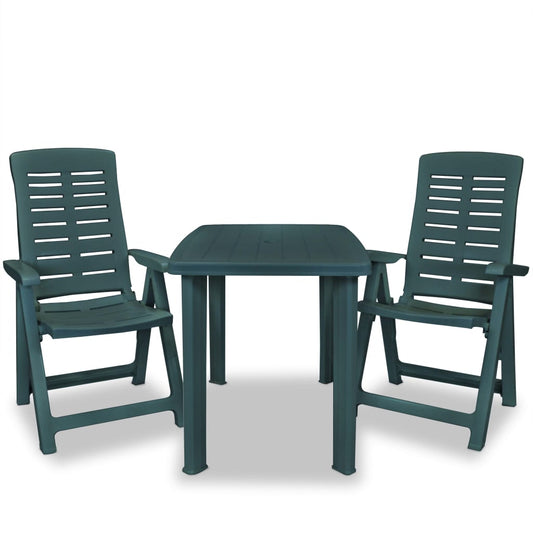 vidaXL Bistro Set | Green | Plastic | Medium | Foldable | Bistro Set