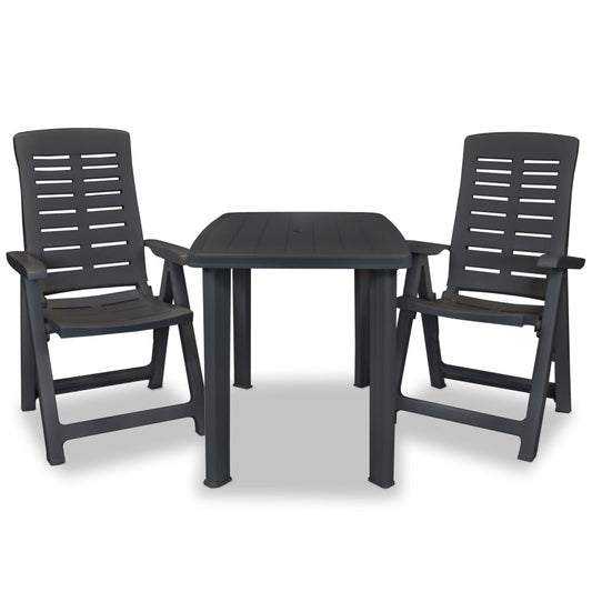 vidaXL Bistro Set | Anthracite | Plastic | Medium | Foldable | Bistro Set