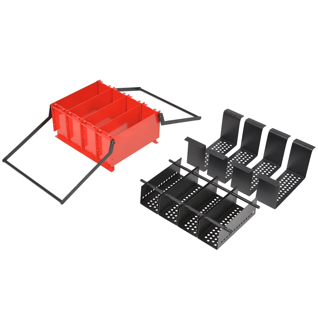 vidaXL Paper Log Briquette Maker Steel 38x31x18 cm Black and Red